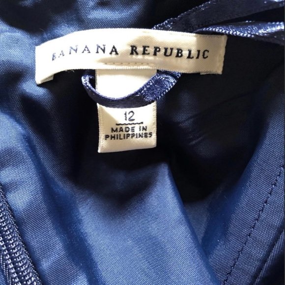 Banana Republic Ikat Blue White Strapless Dress 12 - Picture 11 of 13